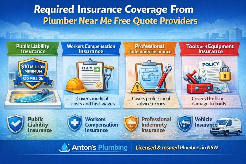 Required Insurance Coverage From Plumber Near Me Free Quote Providers
