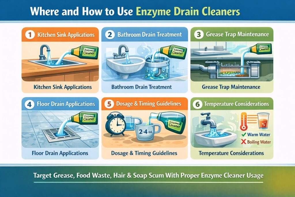 Where and How to Use Enzyme Drain Cleaners