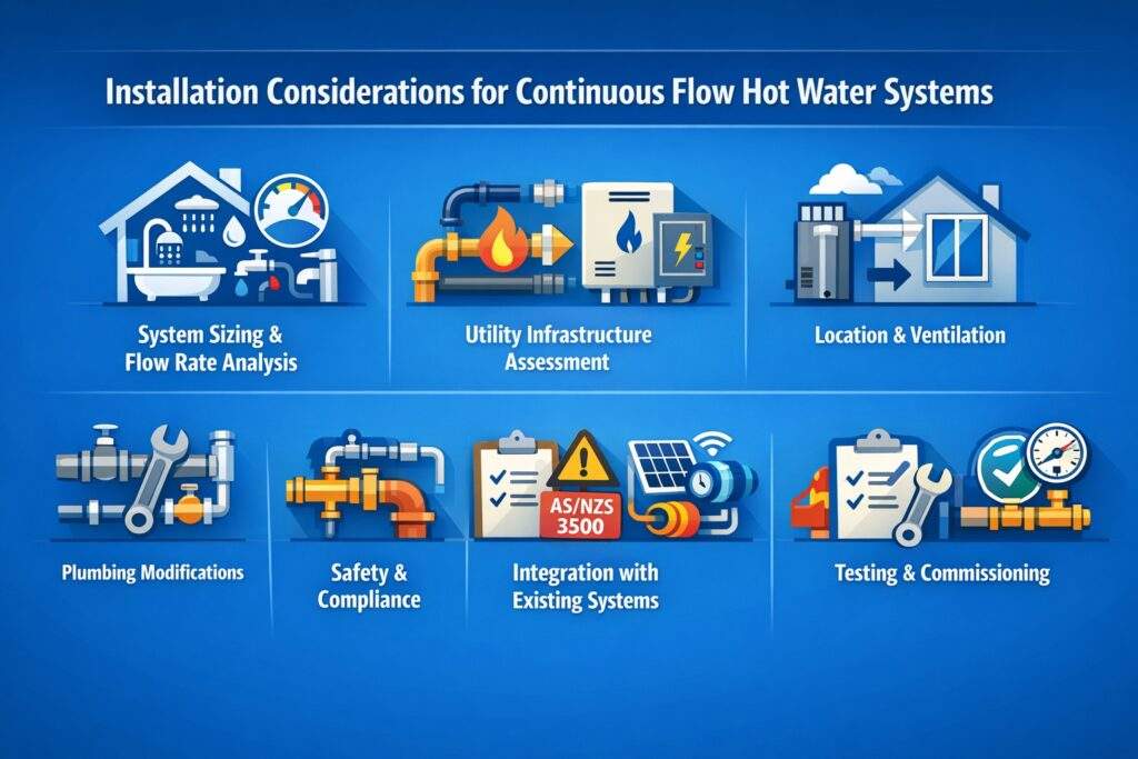Installation Considerations for Continuous Flow Hot Water Systems