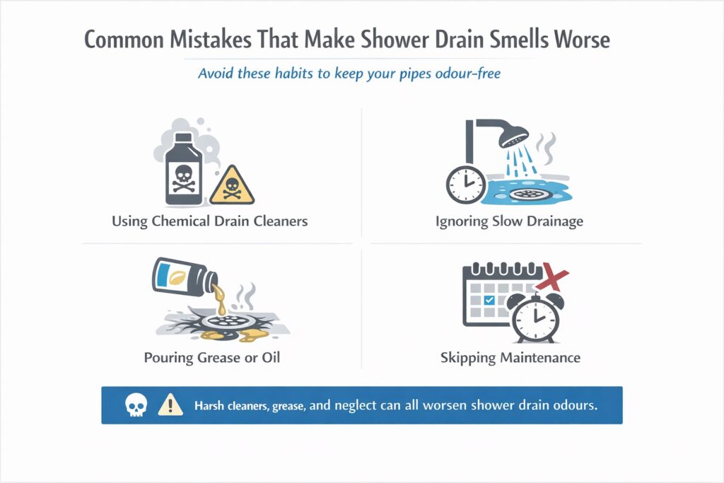 Common Mistakes That Make Shower Drain Smells Worse