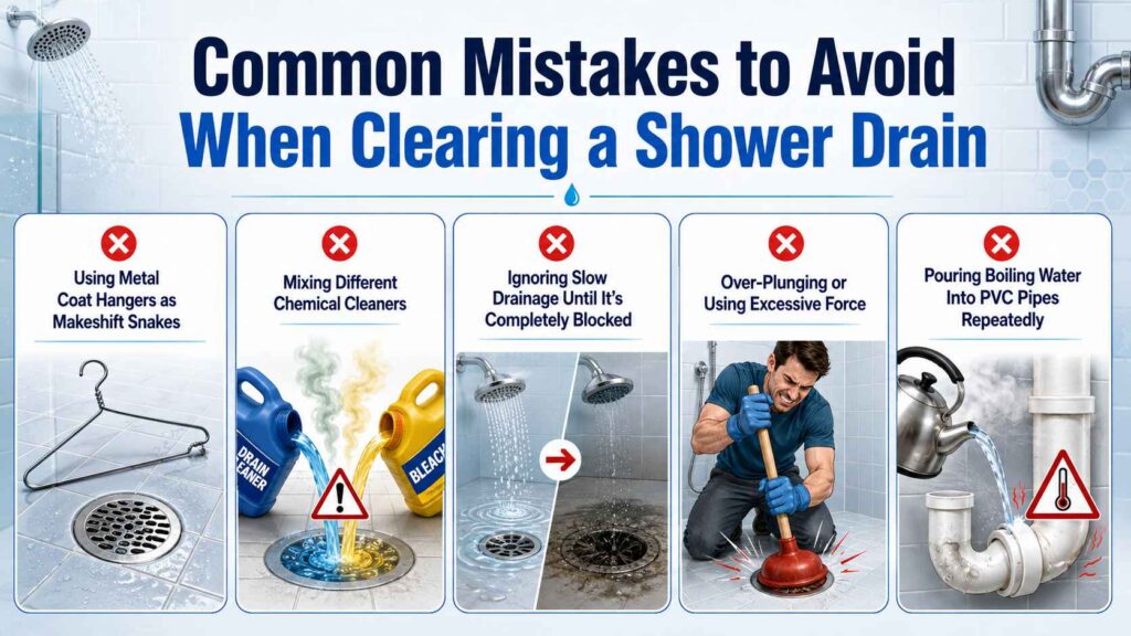 Common Mistakes to Avoid When Clearing a Shower Drain