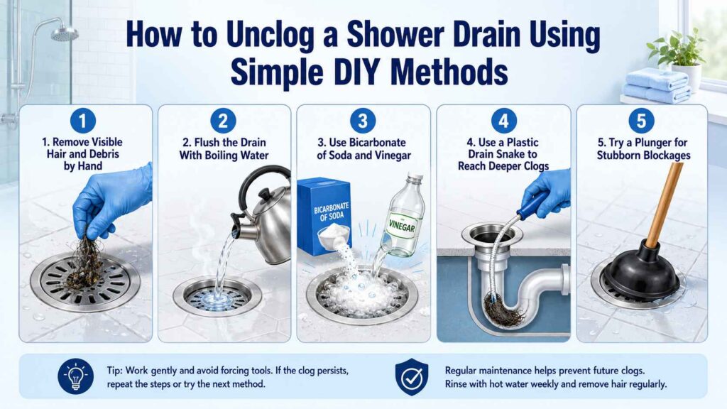 How to Unclog Shower Drain Using Simple DIY Methods