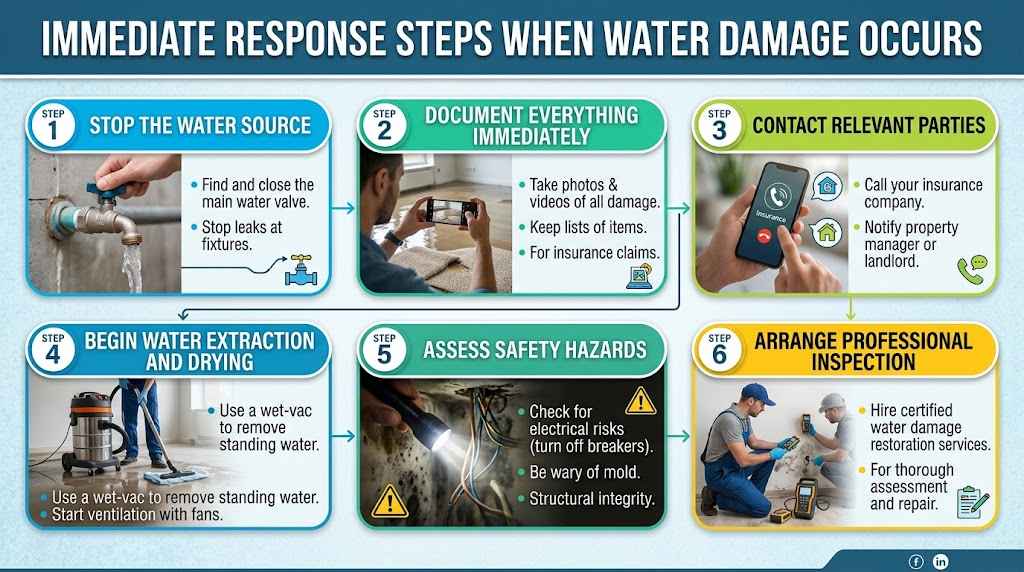 Immediate Response Steps When Water Damage Occurs