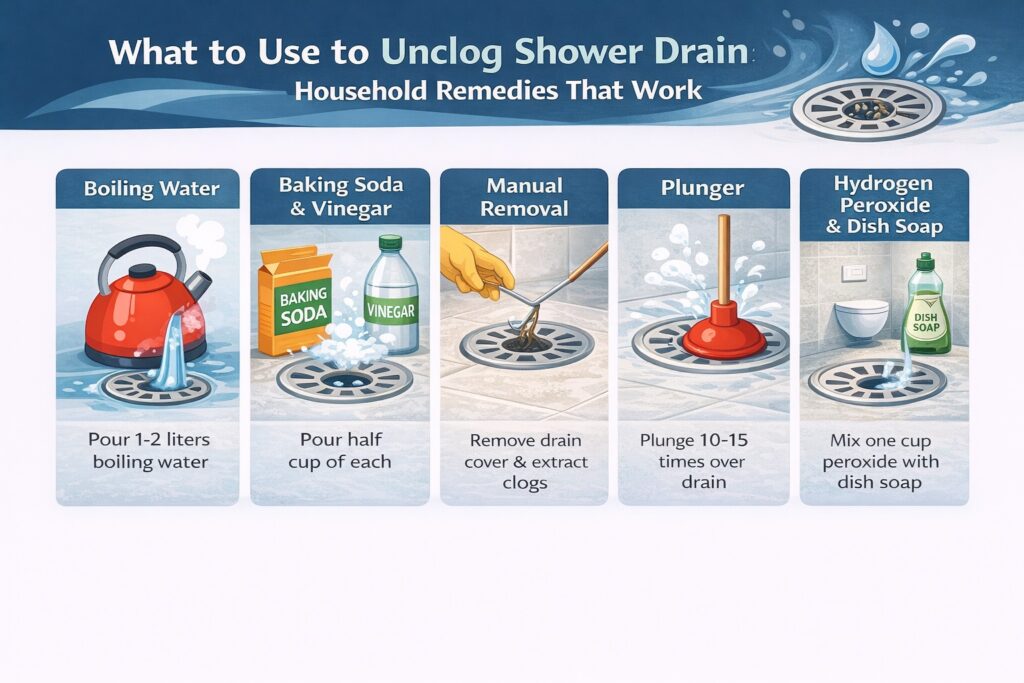 What to Use to Unclog Shower Drain: Household Remedies That Work