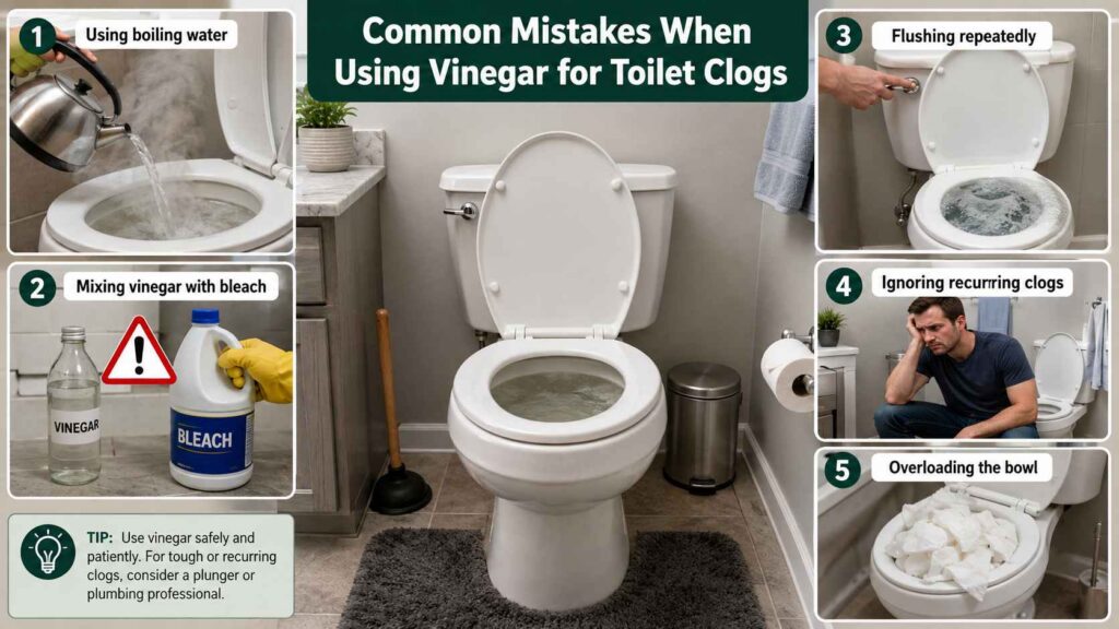 Common Mistakes When Using Vinegar for Toilet Clogs