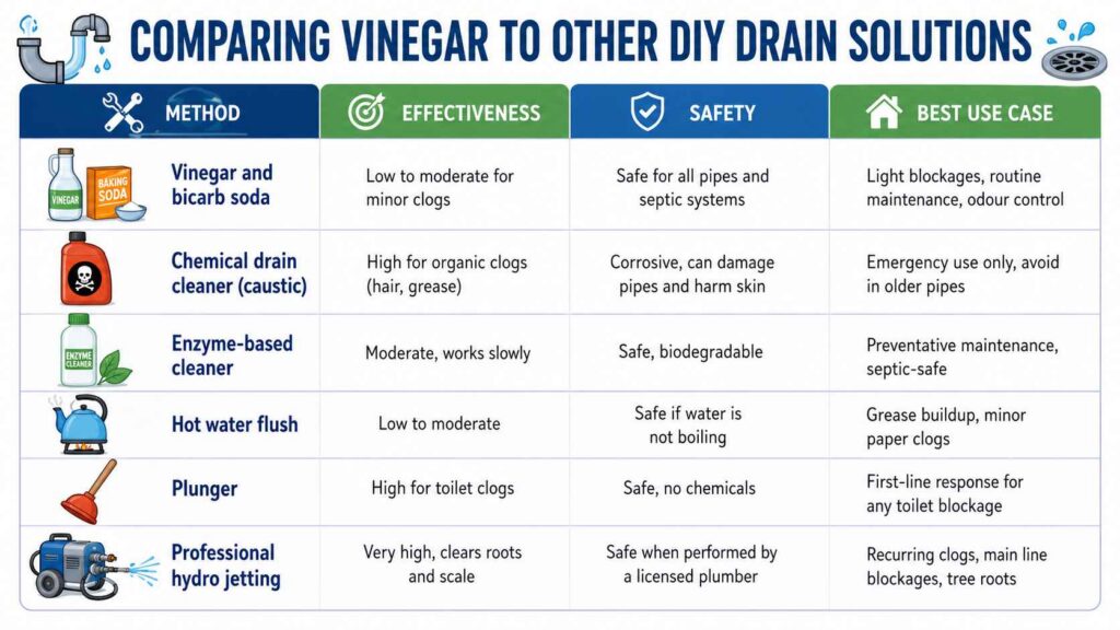 Comparing Vinegar to Other DIY Drain Solutions