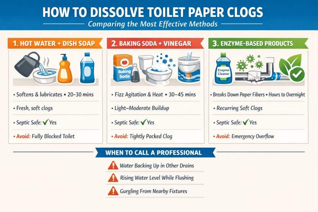 How to Dissolve Toilet Paper Clogs Comparing the Most Effective Methods