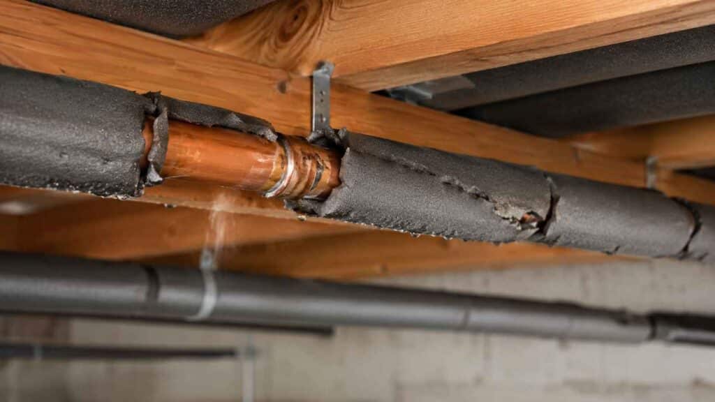 Poor Insulation on Hot Water Pipes