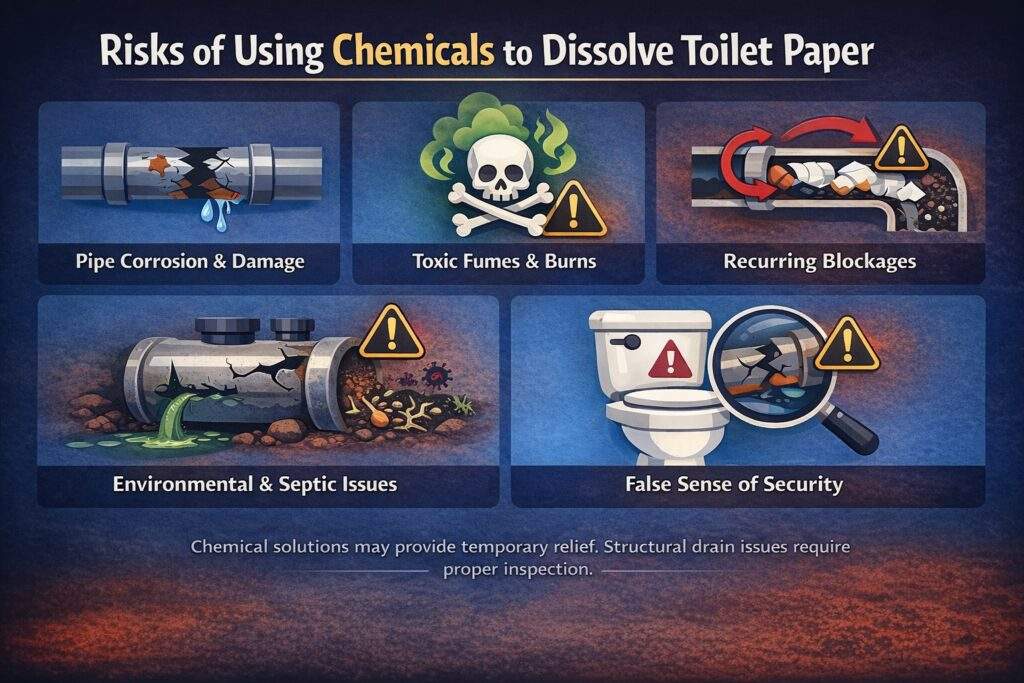 Risks of Using Chemicals to Dissolve Toilet Paper