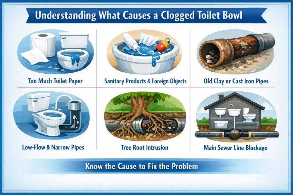 Understanding What Causes a Clogged Toilet Bowl