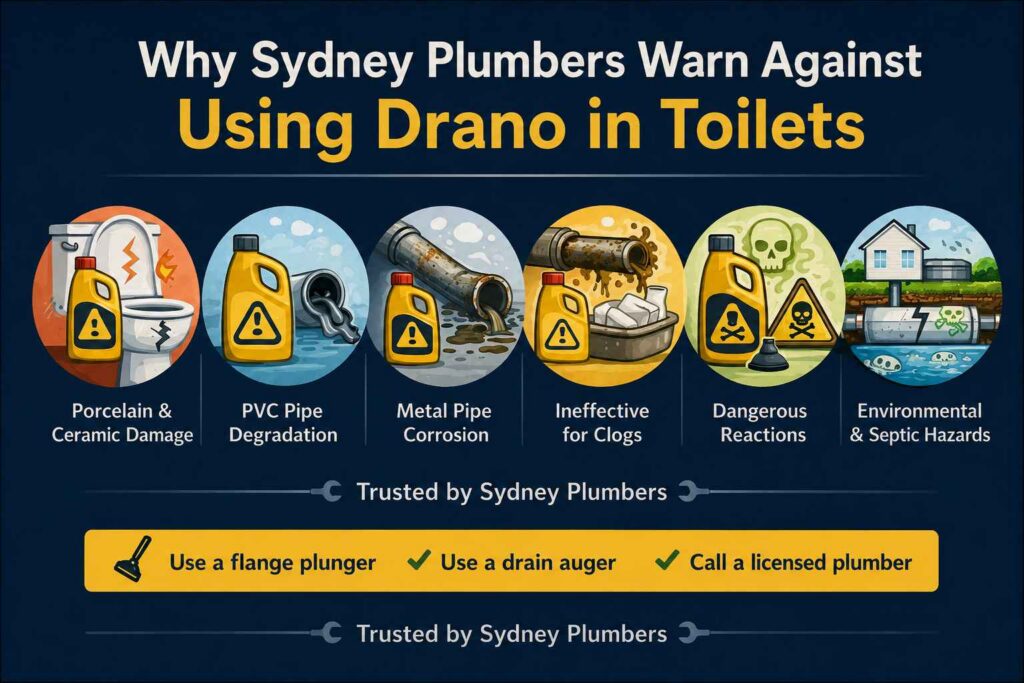 Why Sydney Plumbers Warn Against Using Drano in Toilets