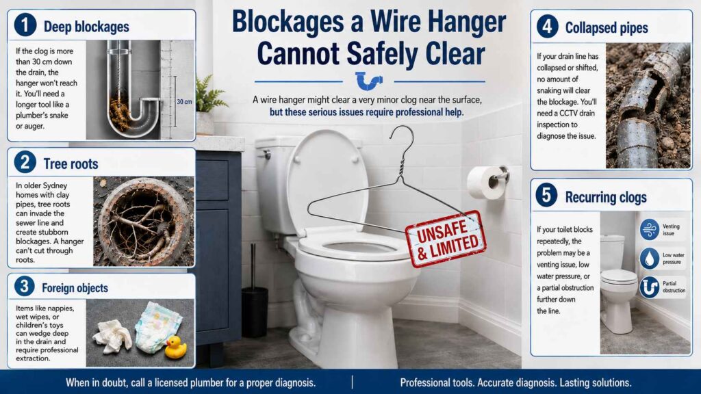 Blockages a Wire Hanger Cannot Safely Clear