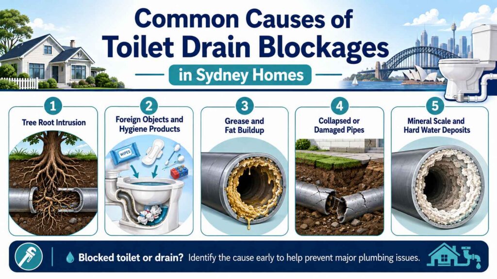 Common Causes of Toilet Drain Blockages in Sydney Homes