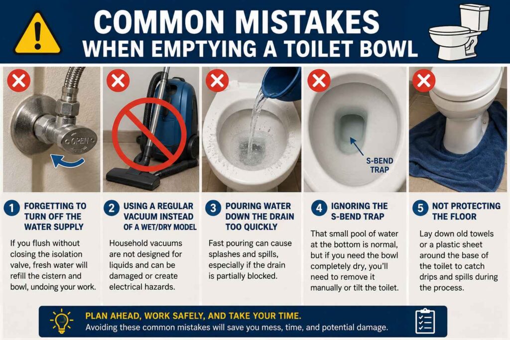 Common Mistakes When Emptying a Toilet Bowl