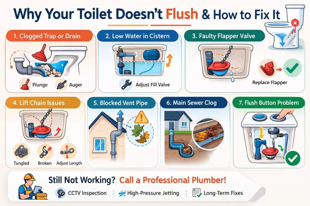 Why Your Toilet Doesn't Flush and How to Fix It