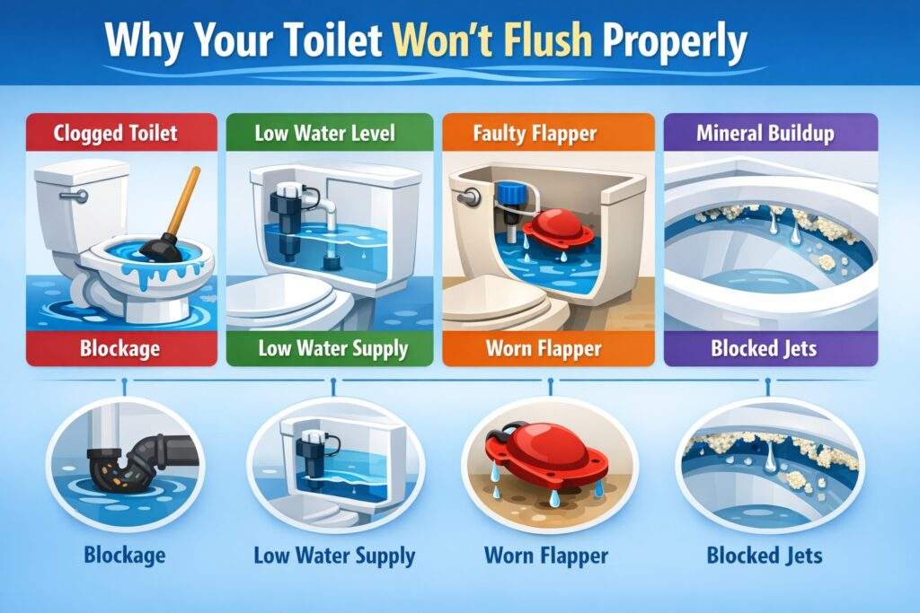 Why Your Toilet Won't Flush Properly