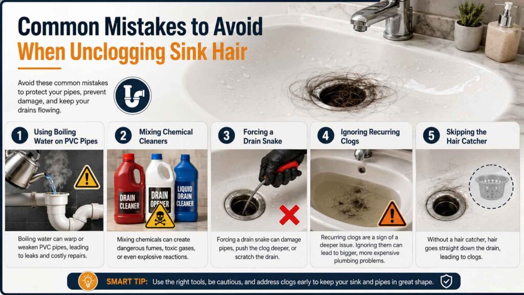 Common Mistakes to Avoid When Unclogging Sink Hair