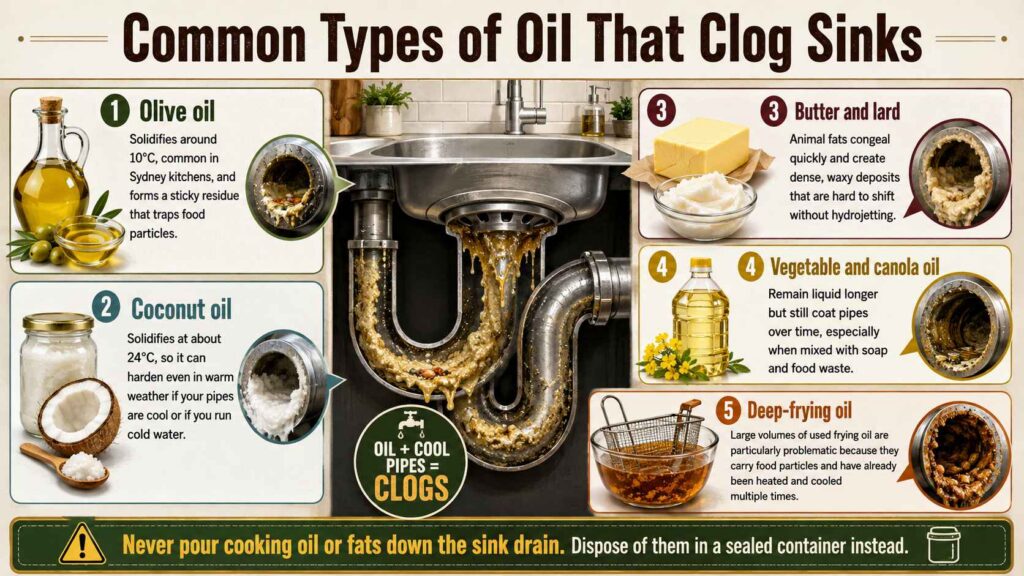 Common Types of Oil That Clog Sinks