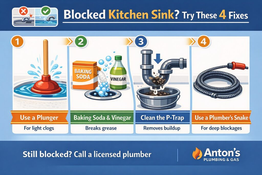 How to Drain a Kitchen Sink That Won’t Empty