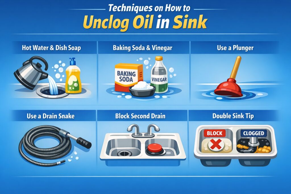 Techniques on How to Unclog Oil in Sink