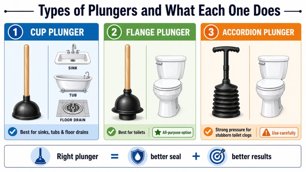 Types of Plungers and What Each One Does