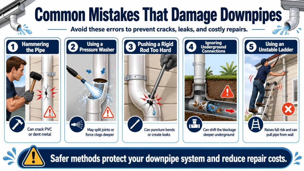 Common Mistakes That Damage Downpipes