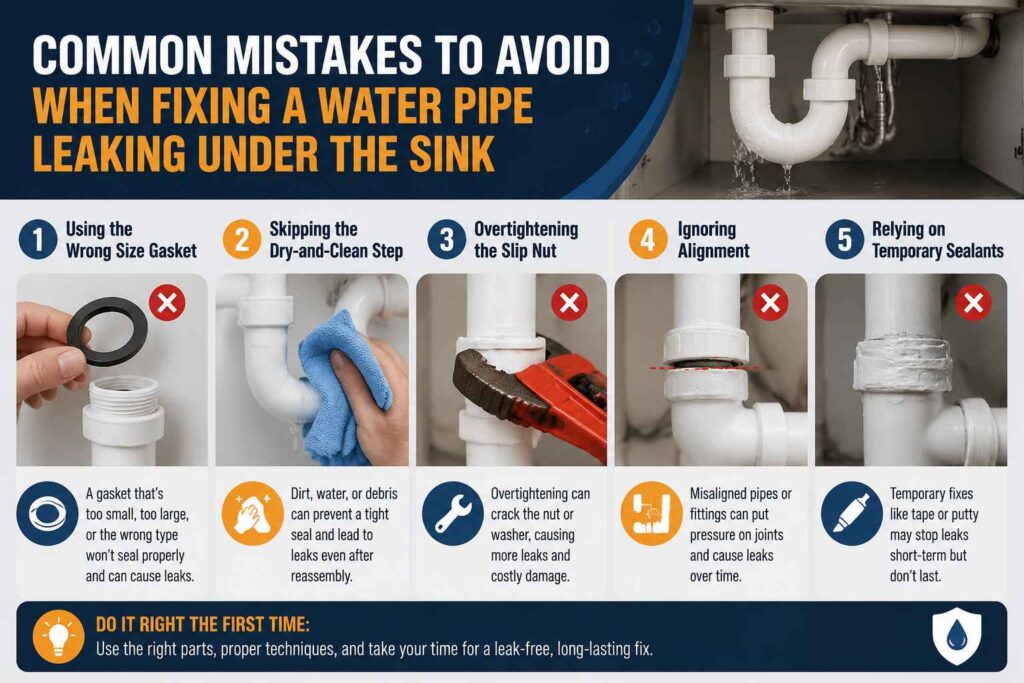 Common Mistakes to Avoid When Fixing a Water Pipe Leaking Under the Sink