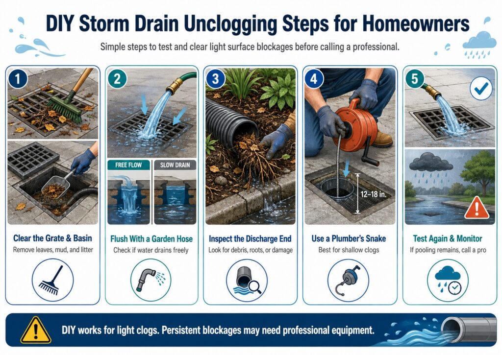 DIY Storm Drain Unclogging Steps for Homeowners