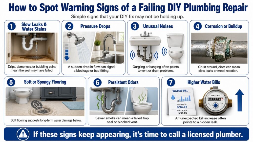 How to Spot Warning Signs of a Failing DIY Plumbing Repair