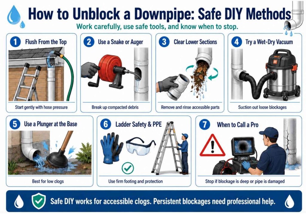 How to Unblock a Downpipe Safe DIY Methods