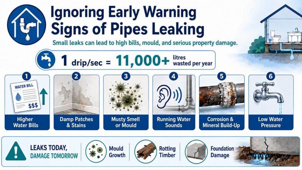 Mistake 1: Ignoring Early Warning Signs of Pipes Leaking