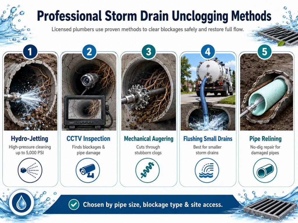 Professional Storm Drain Unclogging Methods