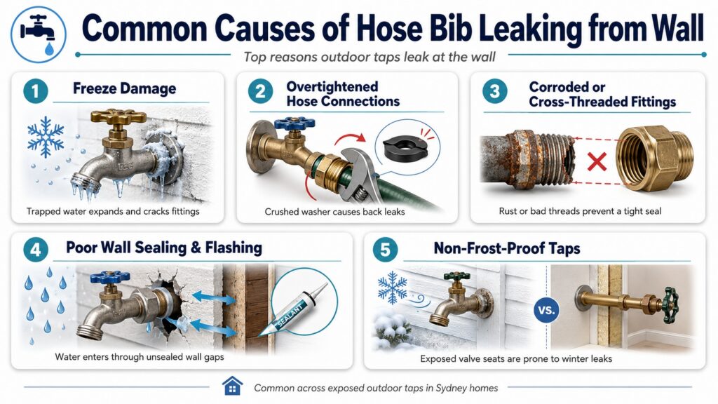 Common Causes of Hose Bib Leaking from Wall