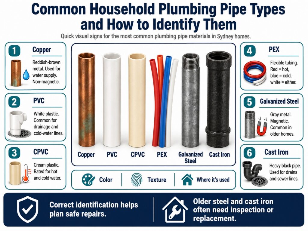 Common Household Plumbing Pipe Types and How to Identify Them