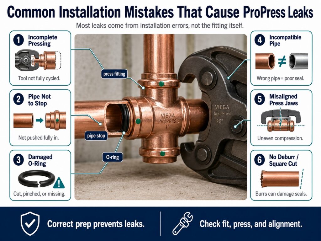 Common Installation Mistakes That Cause ProPress Leaks