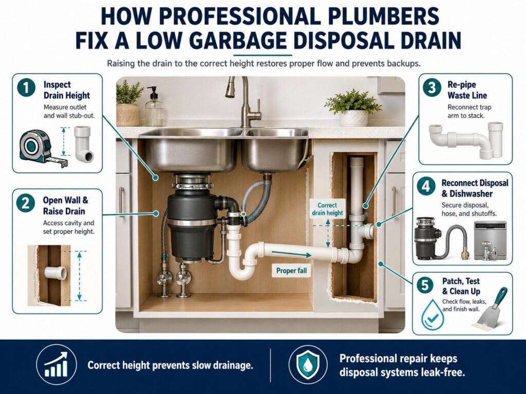 How Professional Plumbers Fix a Low Garbage Disposal Drain