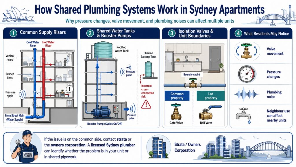 How Shared Plumbing Systems Work in Sydney Apartments
