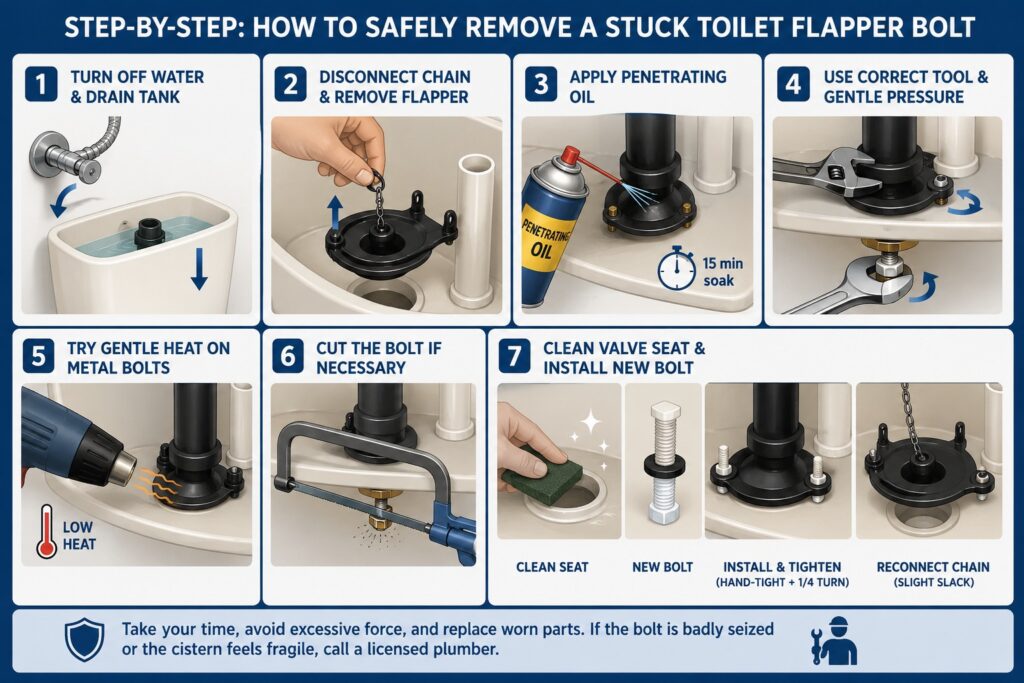 Step-by-Step: How to Safely Remove a Stuck Toilet Flapper Bolt