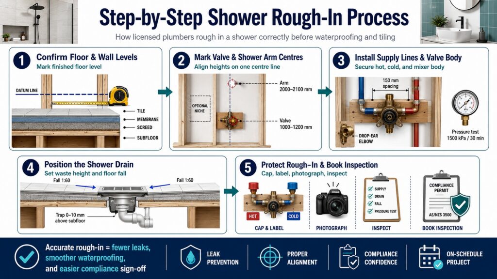 Step-by-Step Shower Rough-In Process