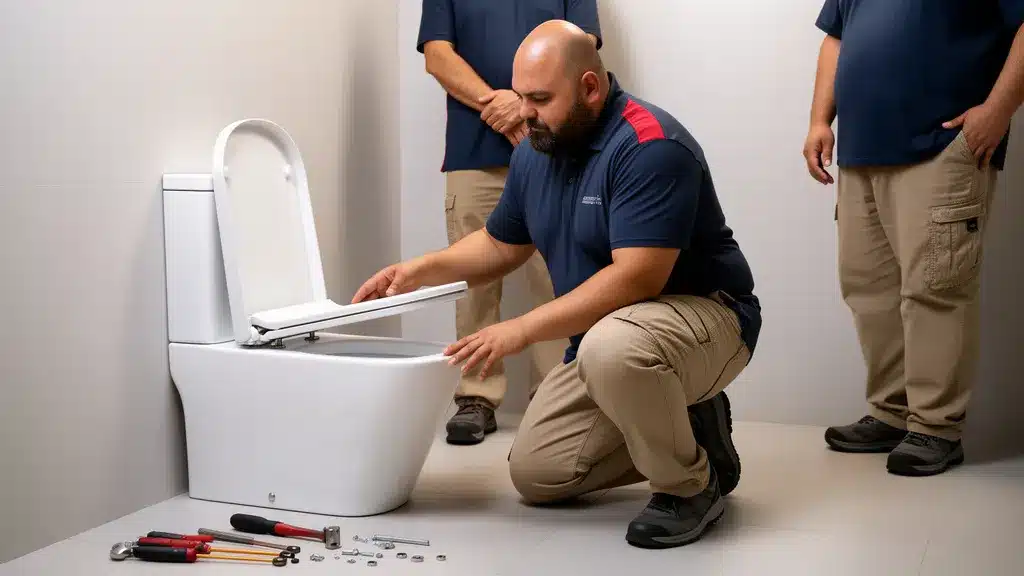 Professional service image for How to Move Your Toilet Seat Forward Using Adjustable Hinges