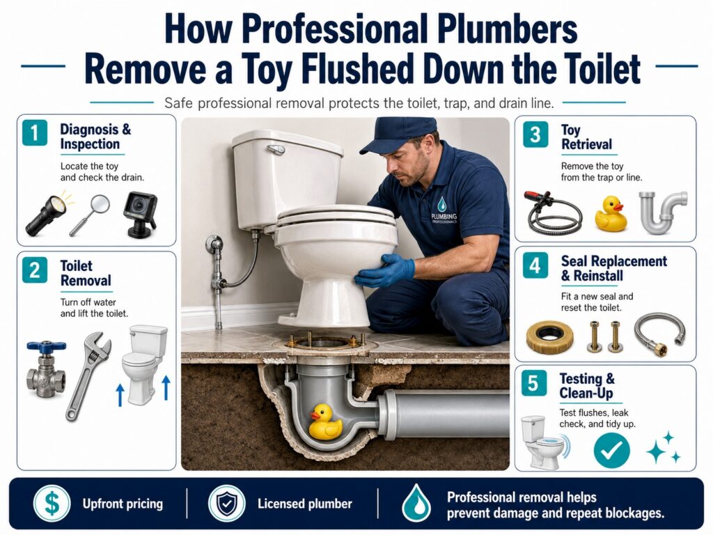 How Professional Plumbers Remove a Toy Flushed Down the Toilet