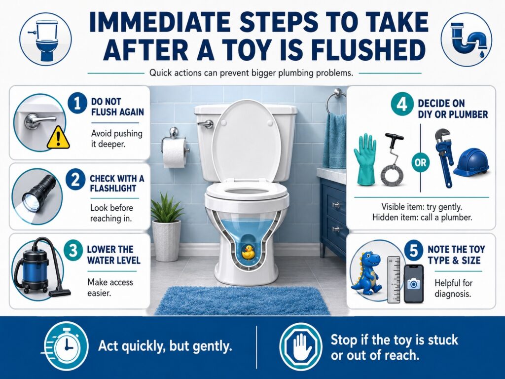 Immediate Steps to Take After a Toy Is Flushed