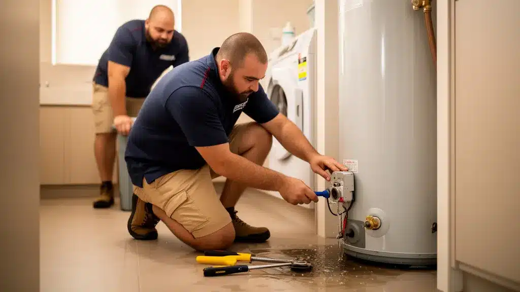 Professional service image for Immediate Steps to Take When a Water Heater Bursts