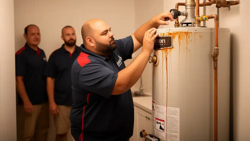 Professional service image for Why Water Heaters Leak Rusty Water From the Top